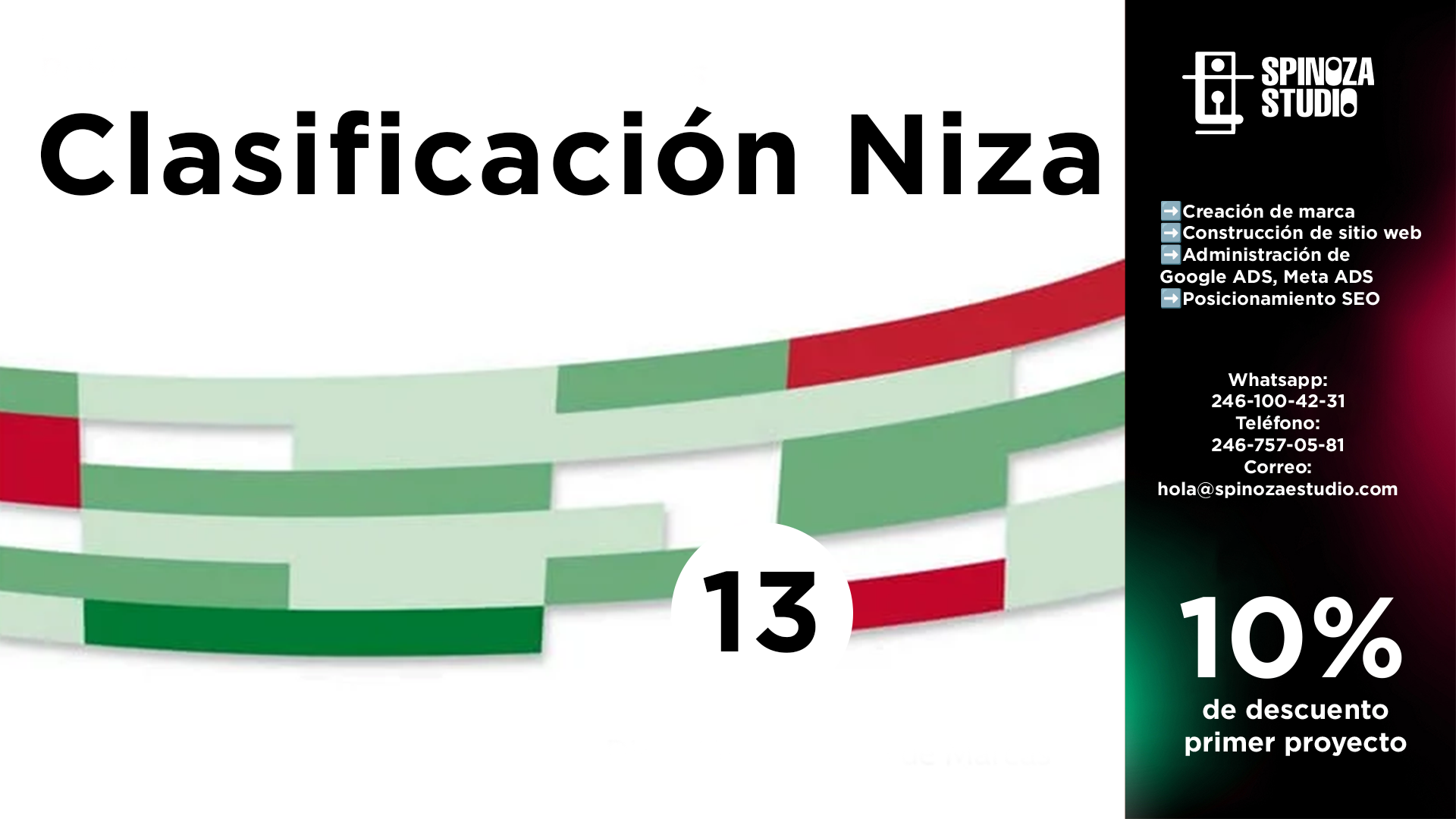 Clasificación Niza: Clase 13